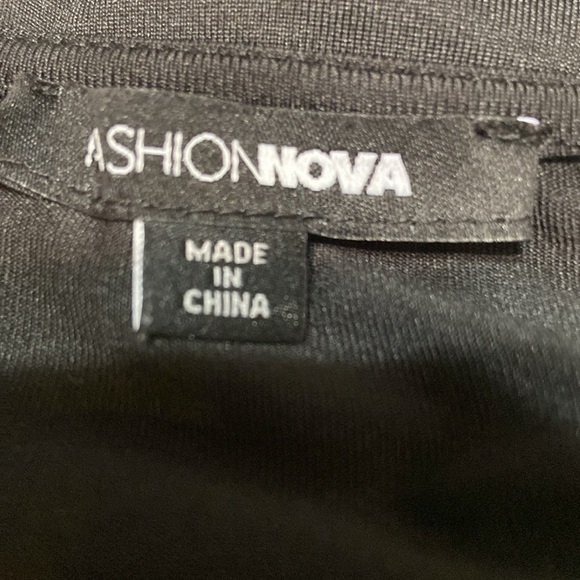 Silky Knit Dress w/pull string in front Black tight fit short sleeves v neck - Picture 6 of 9